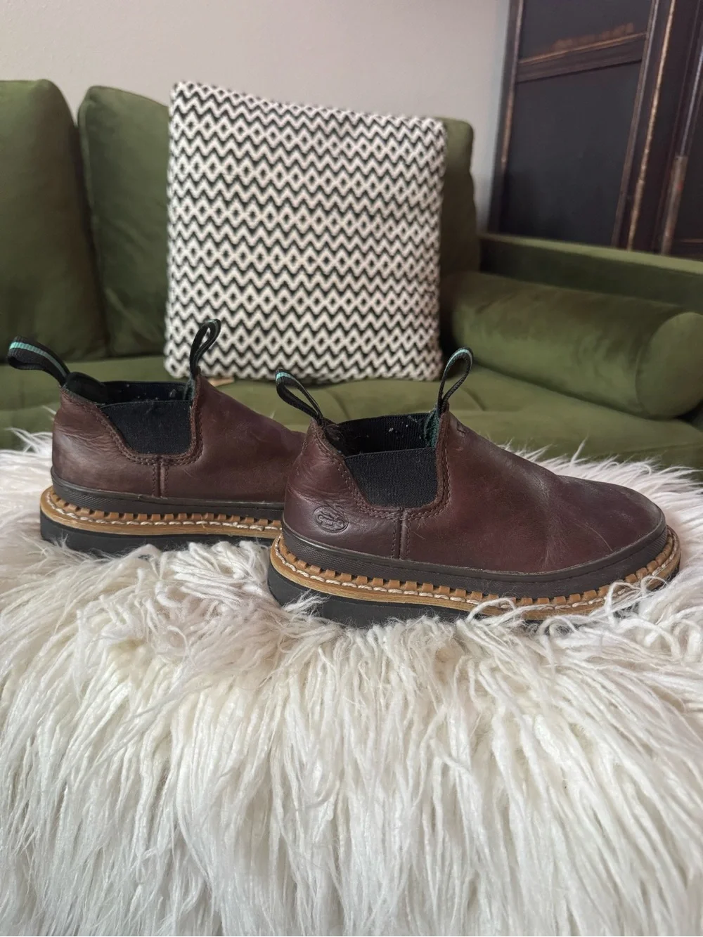 Georgia Boot Kids Brown Leather Pull-On Work Boots